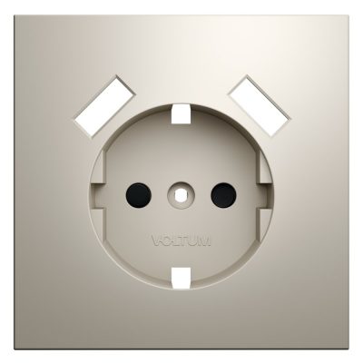 Накладка для розетки с заземлением и защитными шторками, с USB A+A, S70 (кашемир)