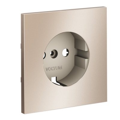 Накладка для розетки с заземлением, S70 Metal (платина)