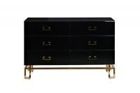 KFG057 Комод черный 6 ящиков 120*42*82см