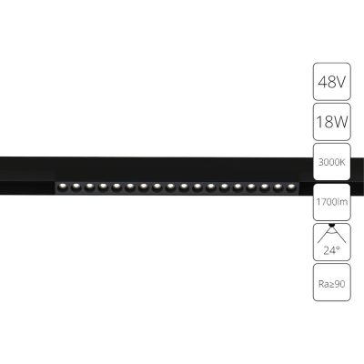 Магнитный трековый светильник Arte Lamp LINEA A4675PL-1BK