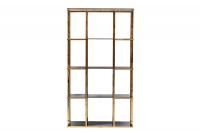 46AS-SH1537-GOLD Стеллаж золотистый/темн.ст. 100*40*180см
