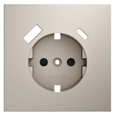 Накладка для розетки с заземлением и защитными шторками, с USB A+C, S70 (кашемир)