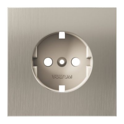 Накладка для розетки с заземлением, S70 Metal (никель)