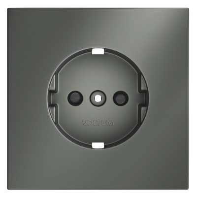 Накладка для розетки с заземлением и защитными шторками, S70 (титан)
