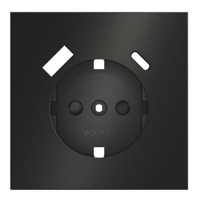 Накладка для розетки с заземлением и защитными шторками, с USB A+C, S70 Metal (антрацит)
