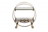 58DB-23085 Стол-тележка сервировочн ст.прозр/латунь 70*48*76