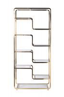 46AS-SH1652-GOLD Стеллаж золотистый/прозр. стекло 90*40*200см