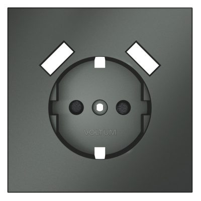 Накладка для розетки с заземлением и защитными шторками, с USB A+A, S70 (титан)