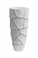 ZSC872-27WH-GL Кашпо d30*69см белое с золотом