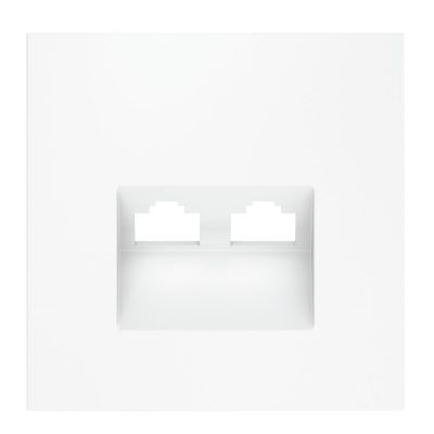 Накладка для розетки компьютерной двойной RJ45+RJ45 кат.6, S70 (белый матовый)