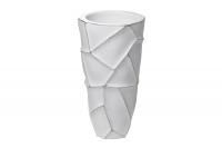 ZSC872-19WH Кашпо d26*48см белое с серебром