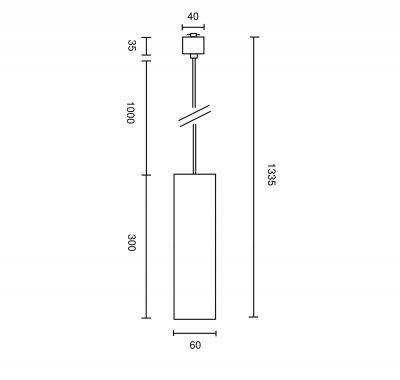 Трековый подвесной светильник Technical TR025-1-GU10-W