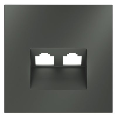 Накладка для розетки компьютерной двойной RJ45+RJ45 кат.6, S70 (титан)