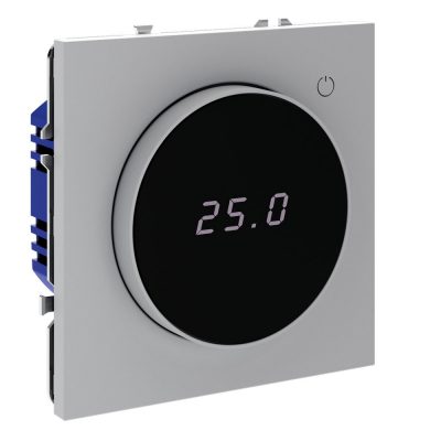 Терморегулятор электронный VOLTUM S70 с индикацией и датчиком, для теплого пола, (серый)