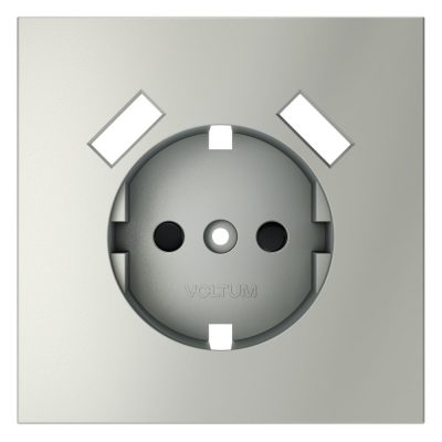 Накладка для розетки с заземлением и защитными шторками, с USB A+A, S70 (сталь)