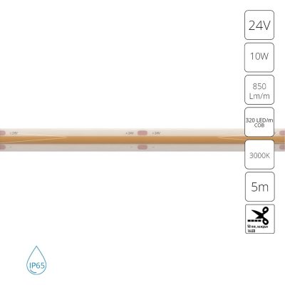 Светодиодная лента 24V 10W/m 3000К 5м IP65 Arte Lamp AQUA LANE A2432008-04-3K