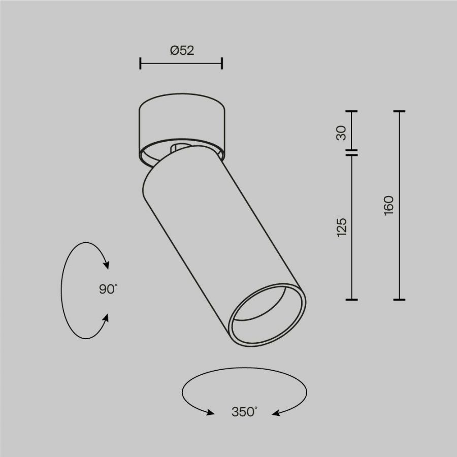 Потолочный светильник Technical C055CL-L12W2.7K-SS-B