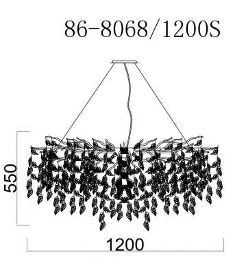 86-8068/1200S Люстра d.120*45 см, металл цвет хром
