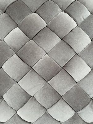 N-PUF-222 SVB Пуф плетеный, велюр светло-бежевый 60*60*30см