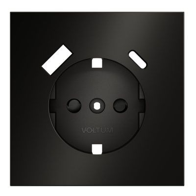 Накладка для розетки с заземлением и защитными шторками, с USB A+C, S70 Metal (антрацит)