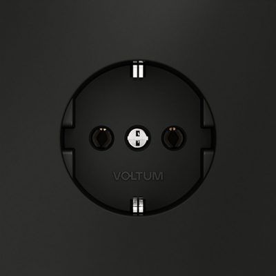 Розетка встраиваемая VOLTUM S70 с заземлением 16А, (черный матовый)