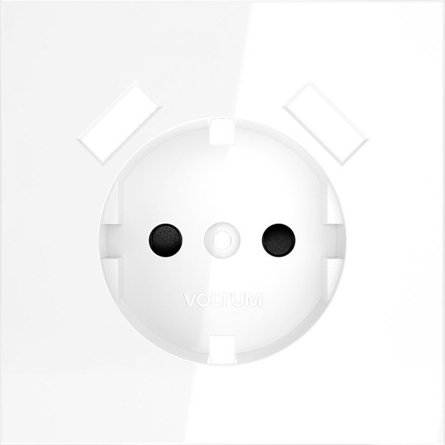 Накладка для розетки с заземлением и защитными шторками, с USB A+A, S70 (белый глянцевый)