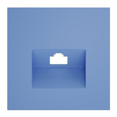 Накладка для розетки компьютерной RJ45 кат.6 и розетки телефонной RJ11 кат.3, S70 (деним)