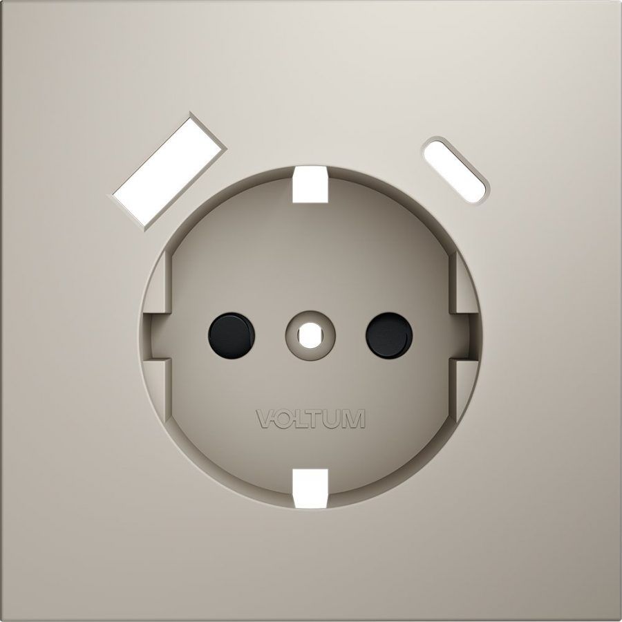 Накладка для розетки с заземлением и защитными шторками, с USB A+C, S70 (кашемир)