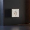 Накладка для розетки с заземлением и защитными шторками, с USB A+C, S70 (хлопок)
