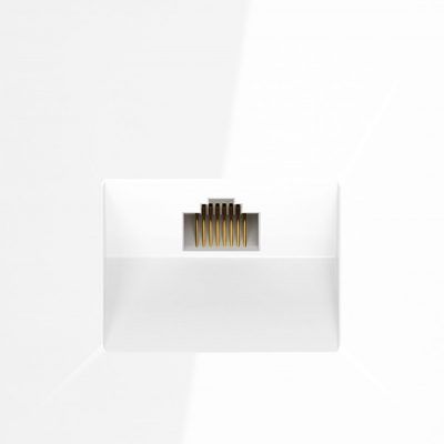 Розетка компьютерная встраиваемая VOLTUM S70 RJ45 кат.6, (белый глянцевый)
