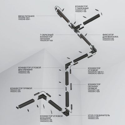 Шинопровод накладной/подвесной Technical TRX034-413W