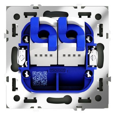 Розетка компьютерная встраиваемая VOLTUM S70 двойная RJ45+RJ45 кат.6, (графит)