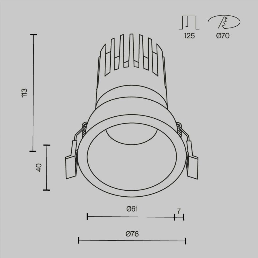 Встраиваемый светильник Technical DL118-15W-2.7K-W