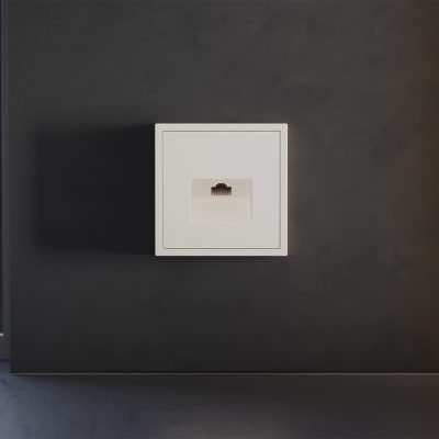 Накладка для розетки компьютерной RJ45 кат.6 и розетки телефонной RJ11 кат.3, S70 (хлопок)