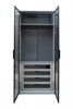 GD-10012/1-6-2 Шкаф Alto двухд c выдвиж ящик, цвет серый Кобальт, двер стекло(тонир) 100*57*230.5см