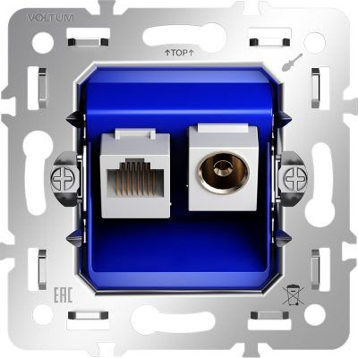 Механизм розетки TV+RJ45 кат. 6, S70