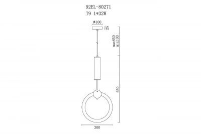 92EL-80271 Светильник подвесной латунь, h100см