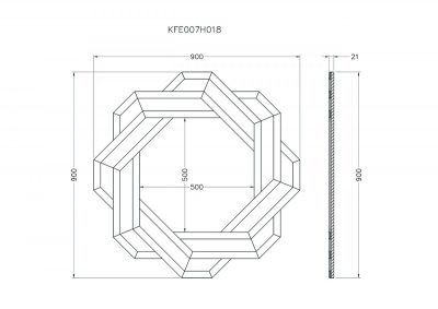 KFE7H018 Зеркало 900х900х21