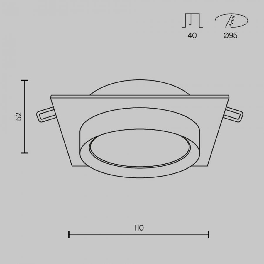 Встраиваемый светильник Technical DL086-GX53-SQ-W