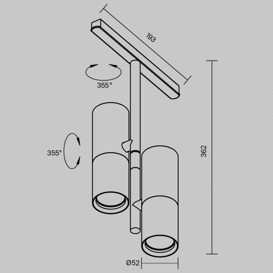 Трековый светильник Technical TR005-4-2X12W-DS-BW