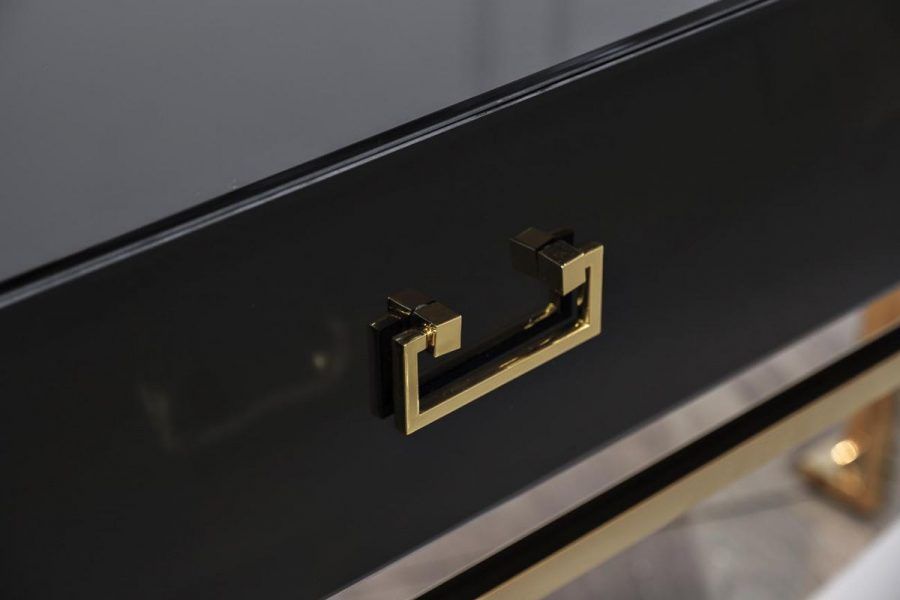KFG058 Консоль черная 2 ящика  120*42*77см