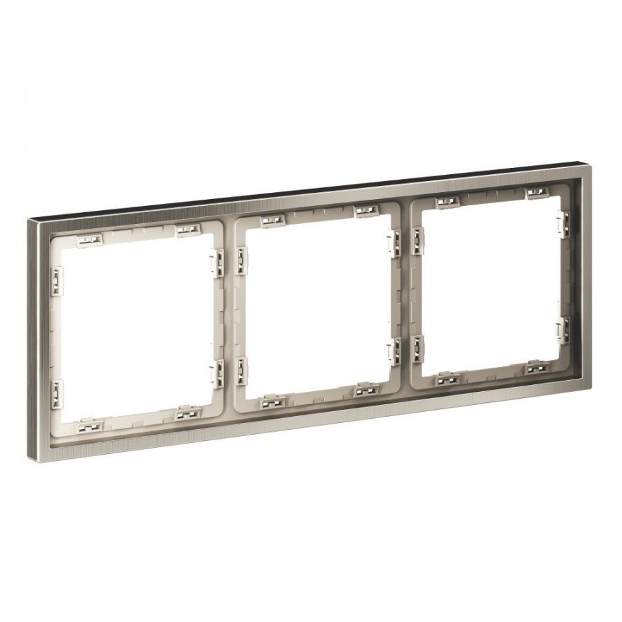 Рамка металлическая на 3 поста, S70 Metal (никель)