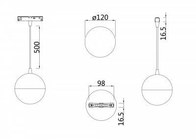 Трековый подвесной светильник Technical TR018-2-10W4K-B