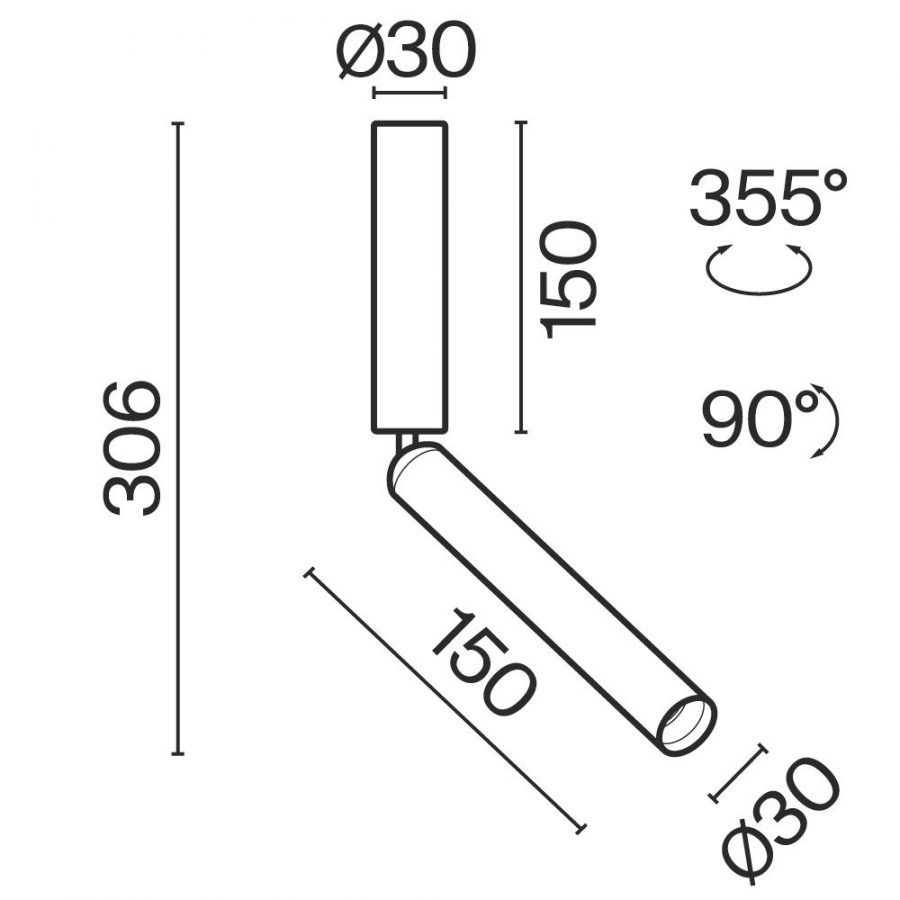 Потолочный светильник Technical C142CL-6W3K-W