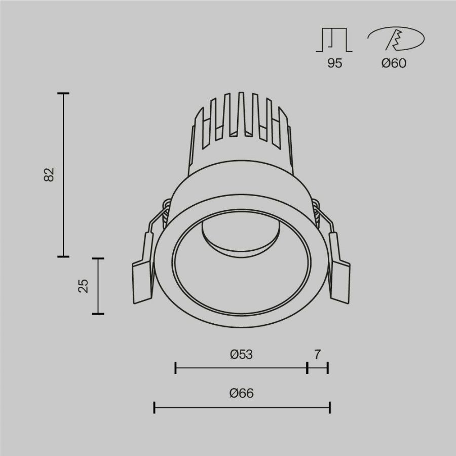 Встраиваемый светильник Technical DL115-10W-4K-B