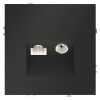 Розетка телевизионная встраиваемая VOLTUM S70 TV+RJ45 кат. 6, (черный матовый)