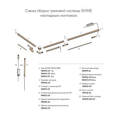 Шинопровод Denkirs SHINE PRIME BASE TR4910-CP