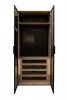 GD-10012/1-3 Шкаф Alto двух c выдв ящик,цвет дуб Урбан Кофейный,дверцы стекло(тонир) 100*57*228.5см