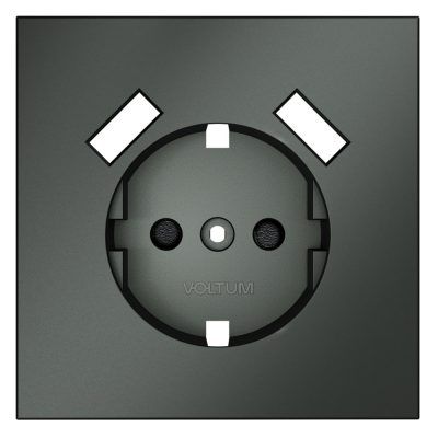 Накладка для розетки с заземлением и защитными шторками, с USB A+A, S70 (титан)
