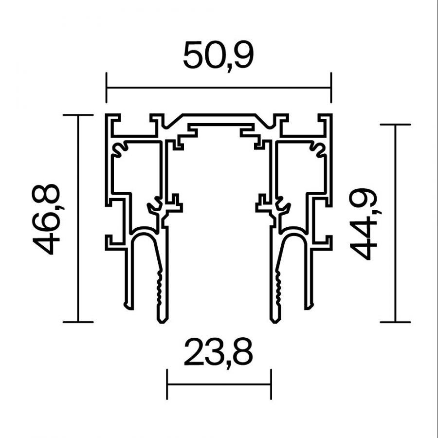 Шинопровод встраиваемый для натяжного потолка Technical TRX034-SCCL-422B
